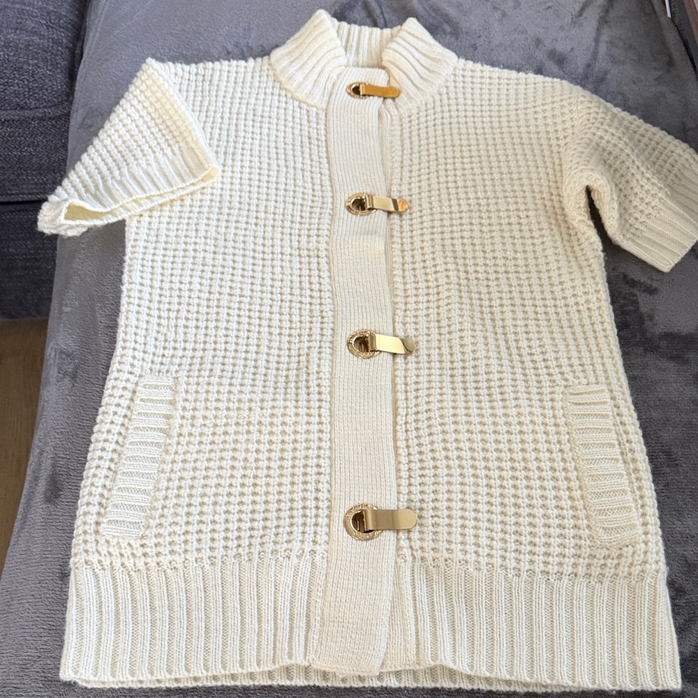 Michael Kors off white Short Sleeve Cardigan.